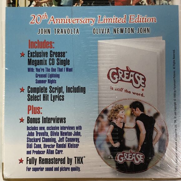 Grease VHS 1998 20th Anniversary Edition Brand NEW Factory SEALED! CD, Script - Picture 6 of 8